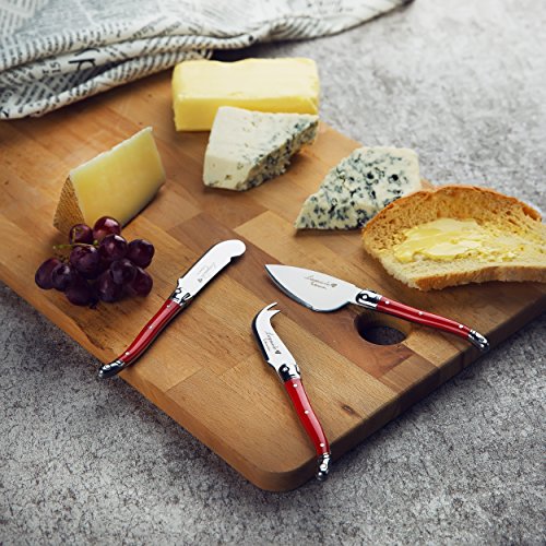 Flying Colors Laguiole Cuchillo de Queso Set.Red Mango, 3 Piezas. LG06RC