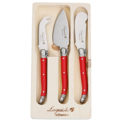 Flying Colors Laguiole Cuchillo de Queso Set.Red Mango, 3 Piezas. LG06RC