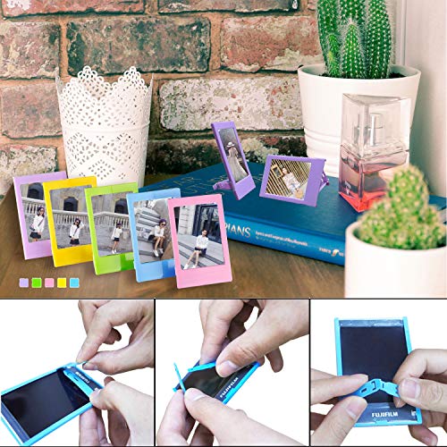 FollowSun 10 en 1 Cámara Accesorios para Fujifilm Instax Mini 9 Mini 8: Caso Azul Hielo/Album/Selfie Lente/Filtro de Color/Wall Cuelgue Marcos/Pegatinas de Frontera/Marco/Pegatinas de Esquina