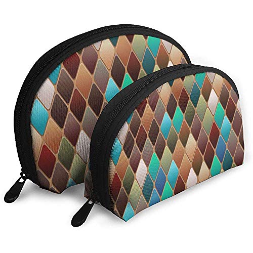 Forma de Diamante Geometría de Textura Bolsas portátiles Bolsa de Maquillaje Bolsa de Aseo Bolsas de Viaje portátiles multifunción con Cremallera