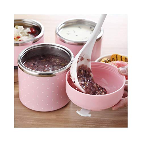 Foshuo Bento Lunch Box Contenedor De Alimentos Almacenamiento De Alimentos,Contenedores térmicos al vacío para Alimentos Caja de Almuerzo Lonchera para niños Almuerzo Cubo