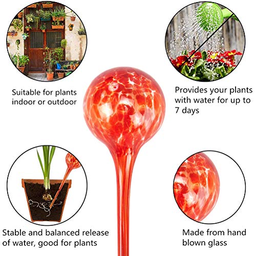Fovely Globos de Riego 100Ml Planta de Riego Automático Bombillas de Vidrio Dispositivos de Globos de Riego de Plantas Alimentador de Agua de Jardín Interior Al Aire Libre para Plantas