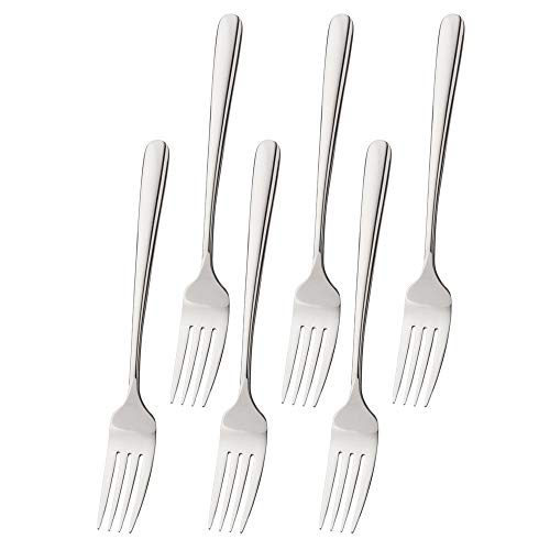 FOXAS Set de 6pcs Tenedores de Mesa Cena Carne Pasta Horquilla, Acero Inoxidable 304