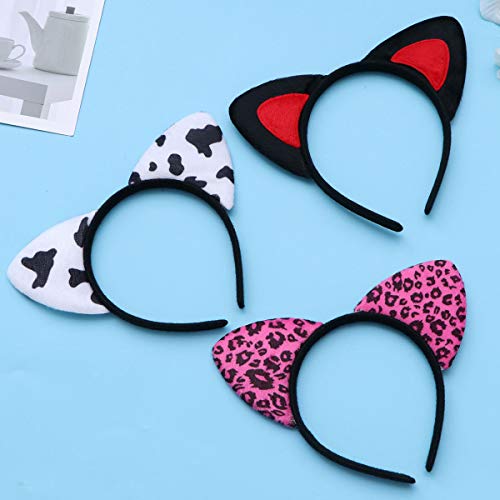 Frcolor Diademas de Orejas de Gato de Fiesta de Disfraces Diademas para Mujers Niñas 6 Piezas (Colores Mezclados)