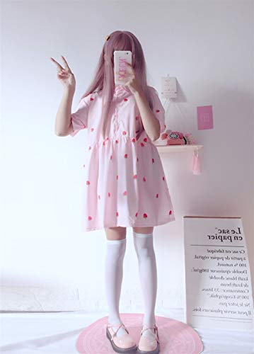 Fresa Verano Japonés De Dibujos Animados Dulce Impresión Sueltas Niñas Suave Hermana Lolita Linda Prairie Vestimenta del Estudiante Elegante Niña Verano Primavera Otoño Mujer