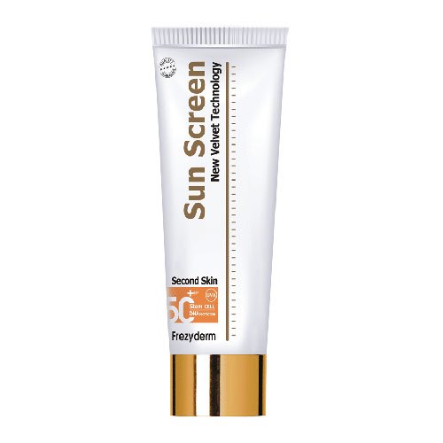 Frezyderm Sun Screen Velvet Crema protectora solar corporal SPF 50+ (textura aterciopelada, previene el fotoenvejecimiento), 125ml
