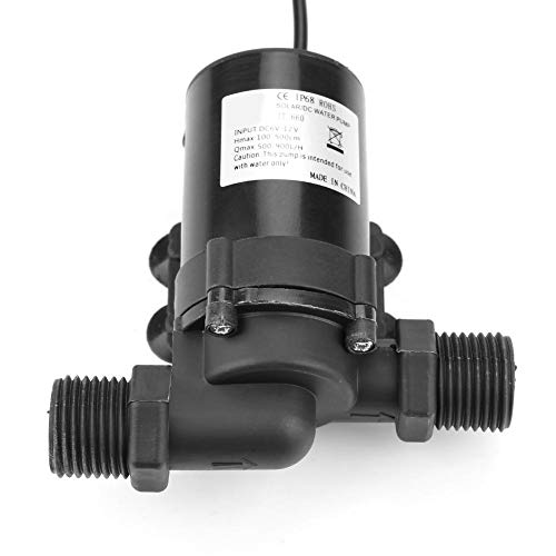 FTVOGUE Bomba de Agua sin escobillas Micro DC Bomba de circulación Bomba de Aumento de Cuatro Puntos con Puerto roscado para Calentador de Agua Solar 12V -40 ℃ ~ 100 ℃