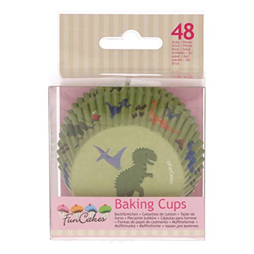 FunCakes Cápsulas para Cupcakes o Magdalenas, Papel, Dinosaurios, 5x3.2cm