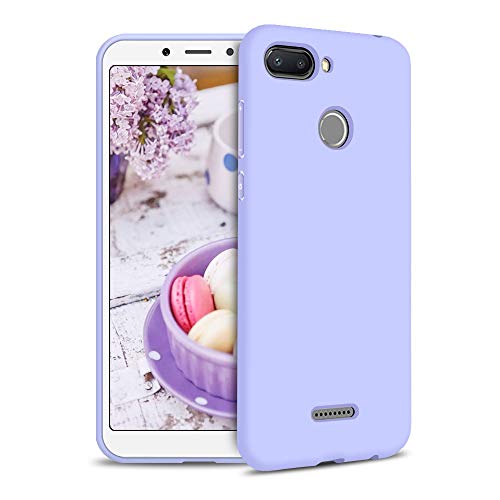 Funda para Xiaomi Redmi 6 Carcasa Silicona Xiaomi Redmi 6, Silicona Gel TPU Case Goma Colores del Caramelo Anti-Rasguño Resistente Ultra Suave Protectora Caso - Morado Claro