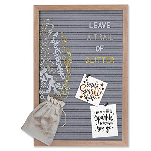 Gadgy - Placa de Fieltro con Texto en inglés Retro 510, Letras Doradas, Plata y Blancas, Madera | 30 x 45 cm