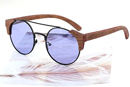 Gafas de sol de madera para hombres y mujeres Gafas ópticas de madera retro unisex Luz polarizada resistente a los rayos UV Gafas de sol de madera para hombres y mujeres Lente TAC (Color: A)