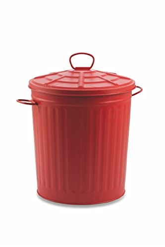 Galileo Casa 2194868 Cubo de basura de metal rojo 18 l, rojo, no