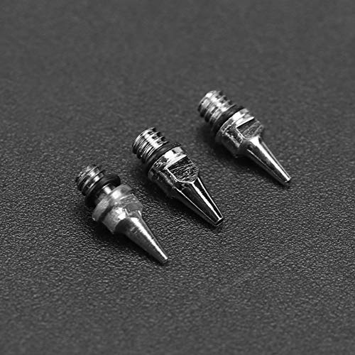 Garosa 3 Unids Airbrush Boquillas De Repuesto Accesorios De Herramientas De Aerógrafo De Acero Inoxidable para Aerógrafos Pistola 0.2mm 0.3mm 0.5mm