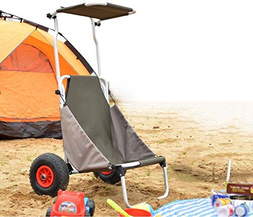 GBX Camiones Multifunción Portátiles de Mano, Carro de Compras Plegable de la Carretilla Fotografía Portátil Al Aire Libre Coche Pequeño Remolque Pesca de la Compra,Ejercito Verde