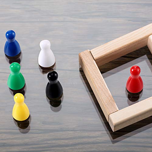 Gejoy 48 Piezas Juego de Piezas de Peones de Plástico Multicolor para Juegos de Mesa, Componente de Marcadores de Mesa