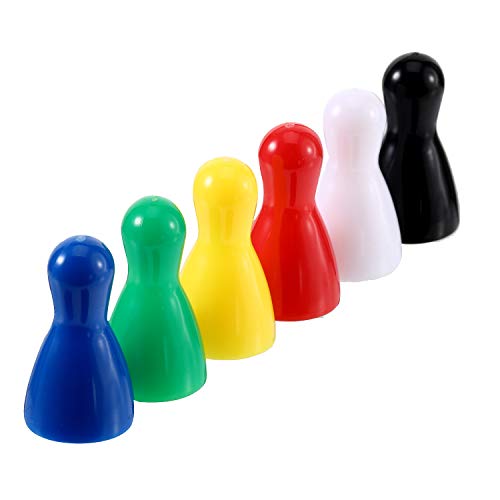 Gejoy 48 Piezas Juego de Piezas de Peones de Plástico Multicolor para Juegos de Mesa, Componente de Marcadores de Mesa