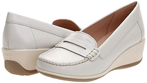 Geox D ARETHEA B, Mocasines para Mujer, Marfil (Off White C1002), 35 EU