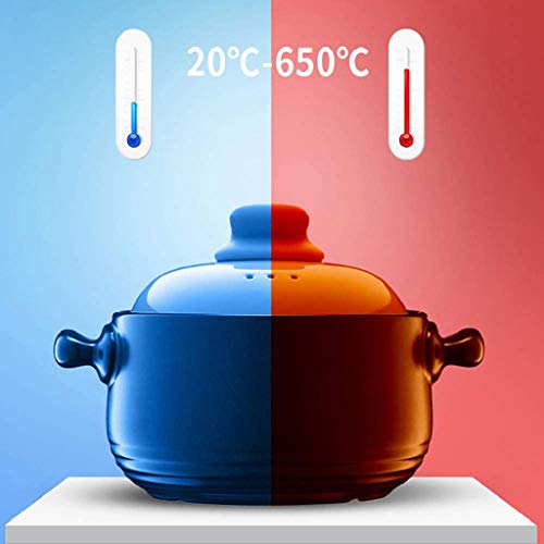 GFDFD Cazuela de cerámica Moldeada Hierro esmaltado cazuela, Profundo de cerámica del pote de Arcilla Crisol de guisado seco Fired Calor de Gas Resistente Estufa de Uso General