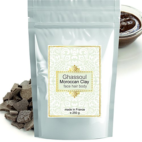 Ghassoul (rhassoul) Atlas 250g - Piedra Mora Arcilla Jabón Marroquí Auténtico- Alto Poder Absorbente - Acne, Limpieza Cara, Shampoo y Cuerpo