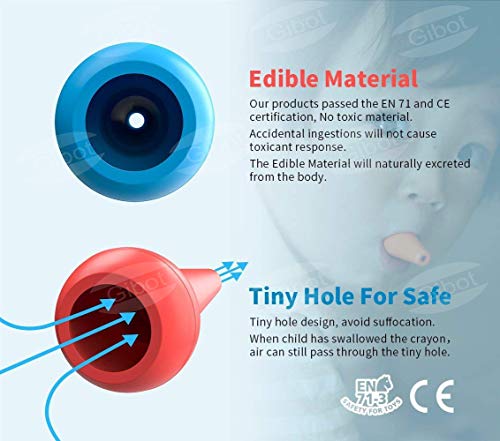 Gibot Lápices de Colores para niños, Agarre de Palma de la Mano, Surtido de 12 Colores, apilables y Apto para niños pequeños, Producto Seguro y no tóxico.
