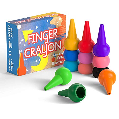 Gibot Lápices de Colores para niños, Agarre de Palma de la Mano, Surtido de 12 Colores, apilables y Apto para niños pequeños, Producto Seguro y no tóxico.