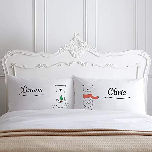 GIGIEU Lindo regalo personalizado para parejas lesbianas regalo para novia lesbiana regalos de boda señora y señora fundas de almohada par fundas de almohada regalo Lgbt, 16x24