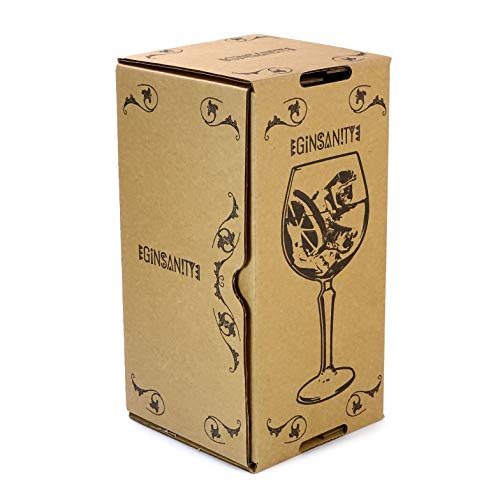 Ginsanity - Vaso de cóctel con Globo de Copa y Caja de Regalo, 580 ML