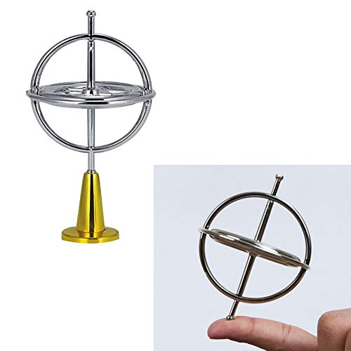 Giroscopio aliviar el estrés dedo Juguetes dedo Gyro aleación de zinc Diversión Gyro juguete descompresión de fábrica al por mayor de metal creativo giroscopio (plata)