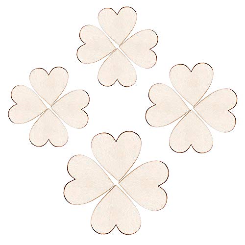 Globaldream 210 piezas Tamaño mixto Corazones de amor Corazones de madera Pequeño corazón de madera inacabado Piezas de madera en blanco artesanales Mesa de boda rústica Dispersión Confeti
