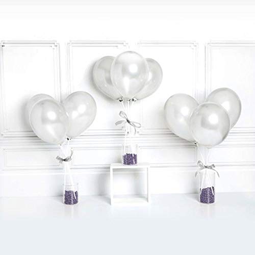 Globos Festival 100 Globos de látex Blancos Metalizados Surtidos 8" 20CM Biodegradable Fabricado en España Globos Blancos Metalizados para Fiestas, Comuniones, Cumpleaños, Eventos