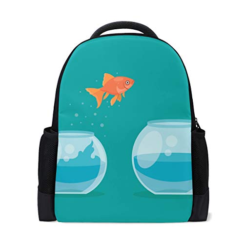 Goldfish Jump Mochila para ordenador portátil Mochila escolar Casual Daypack de viaje