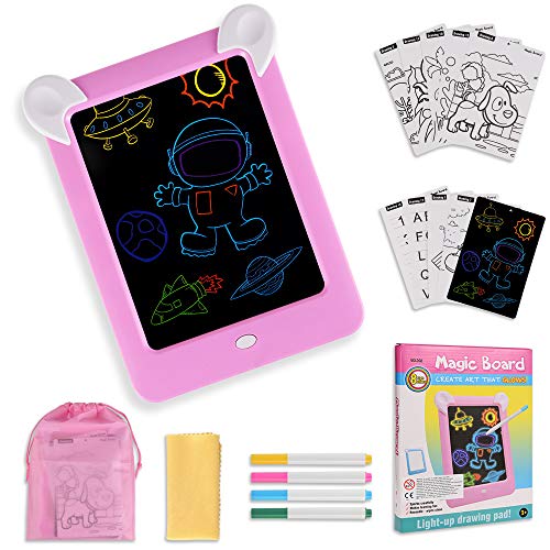 GOLDGE Tablero de Dibujo Mágico, Pizarra Magnética Conjunto Infantil Dibujo & Marco de Fotos Regalos Juguetes para Niños Boceto, Arte, Juguetes Educativos (Rosado)