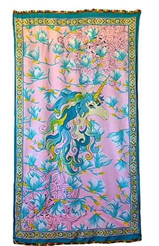 Goodforgoods Pareo Toalla Grande Playa Piscina para Mujer, Chica, Señora, Medidas 180x100 cm XXL con Mandala, Unicornio, Turquesa, Azul,Verde. (Turquesa)