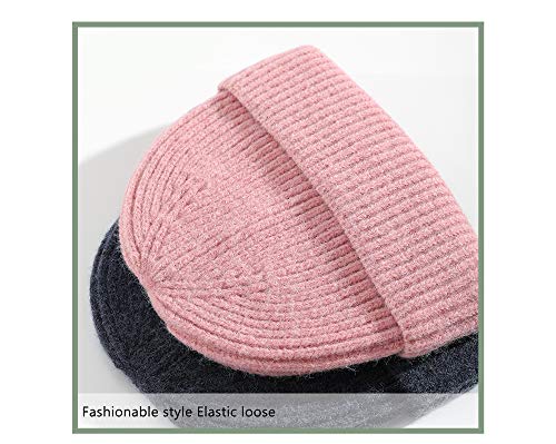 Gorro de Invierno para Hombre, Nuevo Gorro de Docker, Gorro de Punto cálido para Hombre, Gorro Neutro, Gorro de Color Puro para Mujer, Gorro de Hip Hop Masculino -Light Grey-One Size