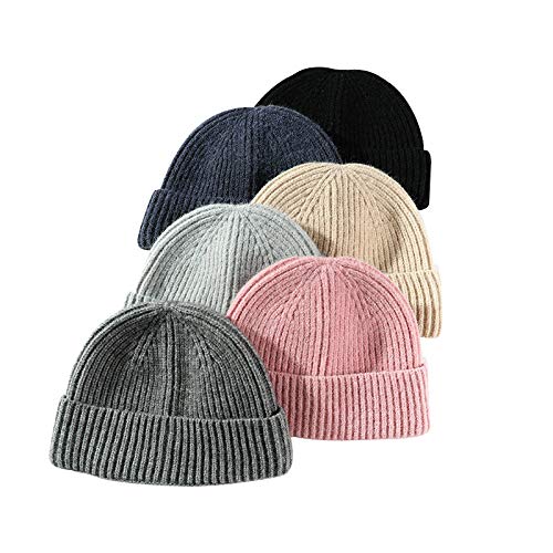 Gorro de Invierno para Hombre, Nuevo Gorro de Docker, Gorro de Punto cálido para Hombre, Gorro Neutro, Gorro de Color Puro para Mujer, Gorro de Hip Hop Masculino -Light Grey-One Size