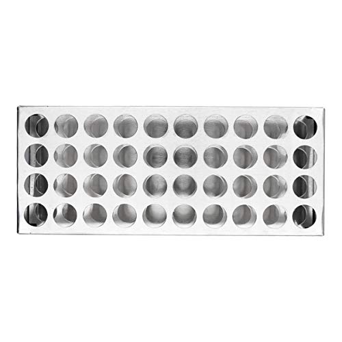 Gradillas de Tubos de Laboratorio, Soporte de Aluminio para Tubos de Ensayo (18.5MM 40 Agujeros)