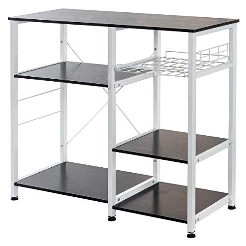 Grandma Shark Kitchen Baker's Rack, Soporte de Horno de microondas utilitario Estante de estación de Trabajo utilitario, Almacenamiento Multifuncional para Horno, Especias, vajilla (Negro)