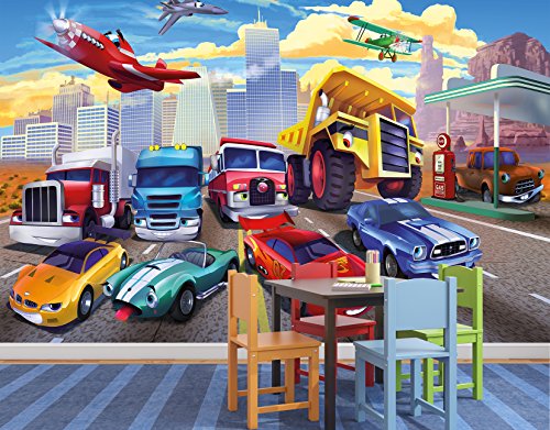 GREAT ART Foto Mural Infantil de Cars 336 x 238 cm - Papel Pintado 8 Piezas incluye Pasta para pegar