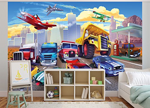 GREAT ART Foto Mural Infantil de Cars 336 x 238 cm - Papel Pintado 8 Piezas incluye Pasta para pegar