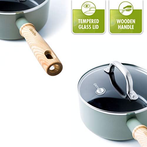 Greenpan Mayflower Juego de Utensilios de Cocina, Aluminio, Azul Celeste