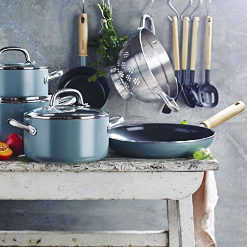Greenpan Mayflower Juego de Utensilios de Cocina, Aluminio, Azul Celeste