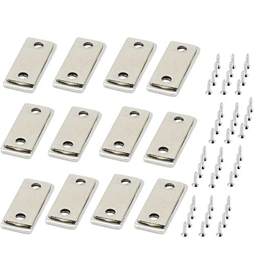 Guador Iman Puerta Fuerte 12 Piezas Ultra Fino Fuerte Sujeción Tarea Pesada Pestillo Puerta Corredera con Tornillos Puerta Cierre Magnético para Cocina Alacena Cerraduras Cajón Clausura Guardarropa