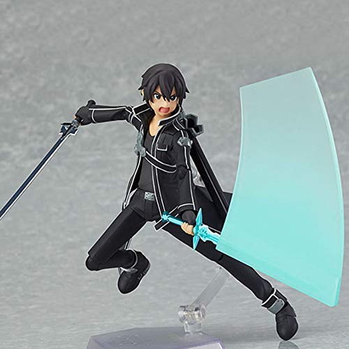 GUANGHHAO Sword Art Online Kirito Anime Figura 15 CM-Black Swordsman Kirito Figura de acción-Estatuilla Decoración Adornos Coleccionables Juguete Animaciones Modelo de Personaje