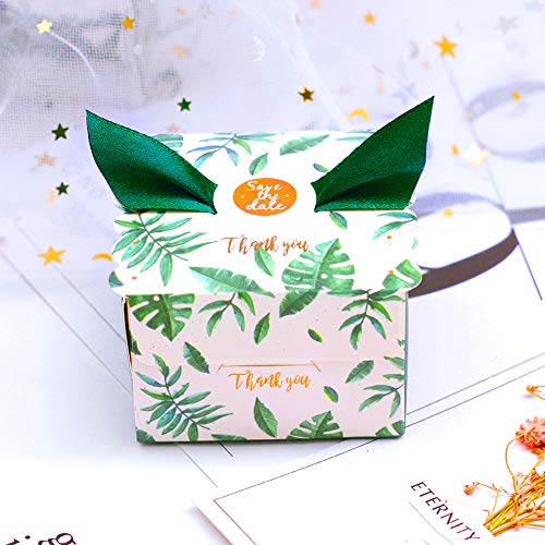 Gwolf Cajas de regalo de boda, 50 cajas de regalo pequeñas para regalos Cajas de golosinas decorativas Caja de regalo de galletas para tartas, Cajas de regalos con cintas para regalos de bodas