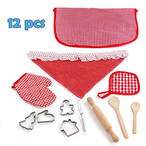 Halloween Disfraz Juego de Chef Delantal Niña 12pcs Cocina Infantil Utensilios Accesorios Juego de Imaginació Juegosde rol para 3 4 5 Niños