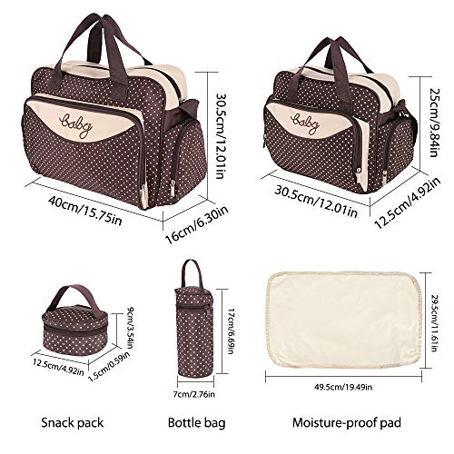 HALOViE Set 5 kits Bolsa de Mama para Bebe Biberon Cambiador de Pañales Bolsa Hospital Maternidad Bolso Bebé para Viaje Carro Carrito Biberón Colchoneta Comida Pañal con Gran Capacidad Viaje