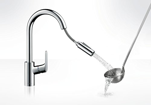 Hansgrohe 31815000 Focus grifo de cocina con ducha extraíble, cromo