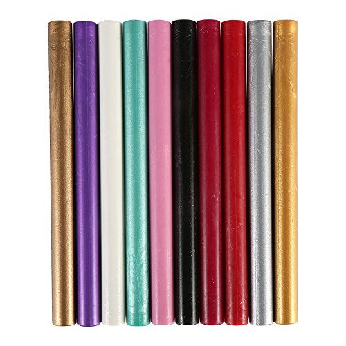Haofy 5 Piezas Sellado de Cera Palos de Sellado Sello Cera para Sellado Invitaciones de Boda y Cumpleaños (Bronce)