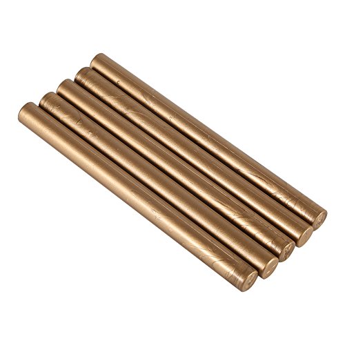 Haofy 5 Piezas Sellado de Cera Palos de Sellado Sello Cera para Sellado Invitaciones de Boda y Cumpleaños (Bronce)