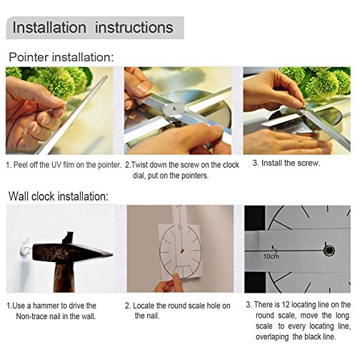 HapiLeap 3D Moderno reloj de pared Los grandes números arábigos Murales Pegatinas para Dormitorio Living House Hotel Restaurante Oficina-Plata